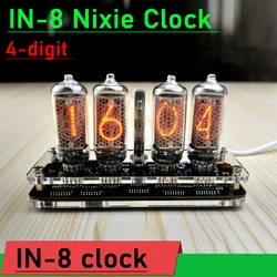 4 digit IN-8 Nixie clock IN8 Glow Tube clock + TYPE-C USB POWER cable digital display clock Premium Version + remote