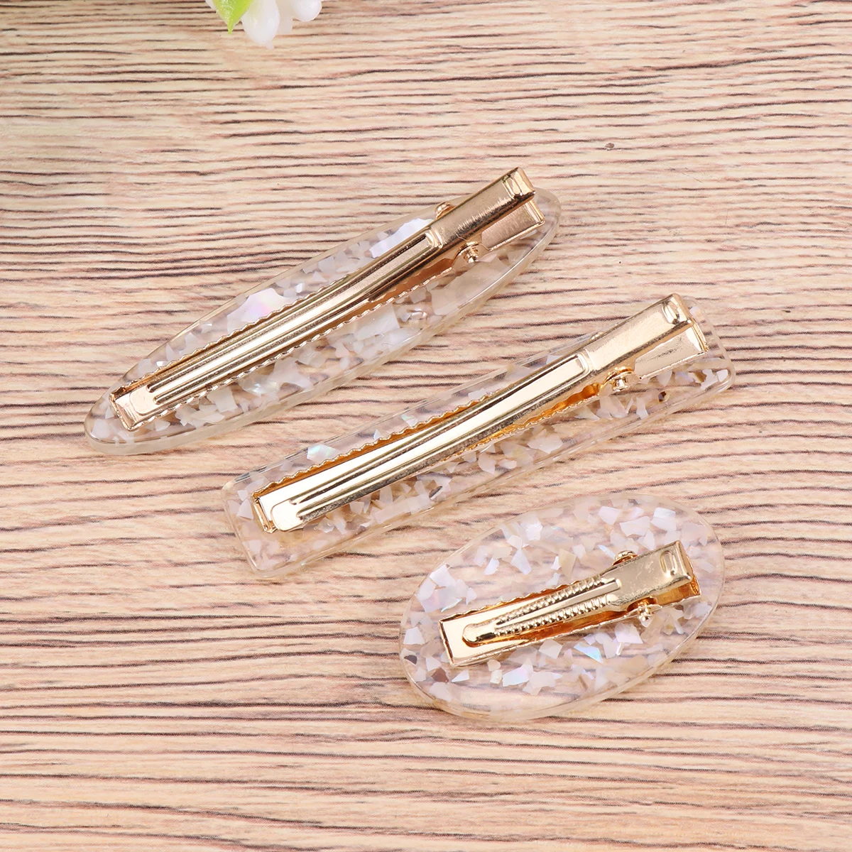 

3pcs Crystal Hairpin Jelly Shell Hair Clips Women Girl Duckbill Barrettes Elegant Acetic Acid Suitable Any Hairstyle Party Daily