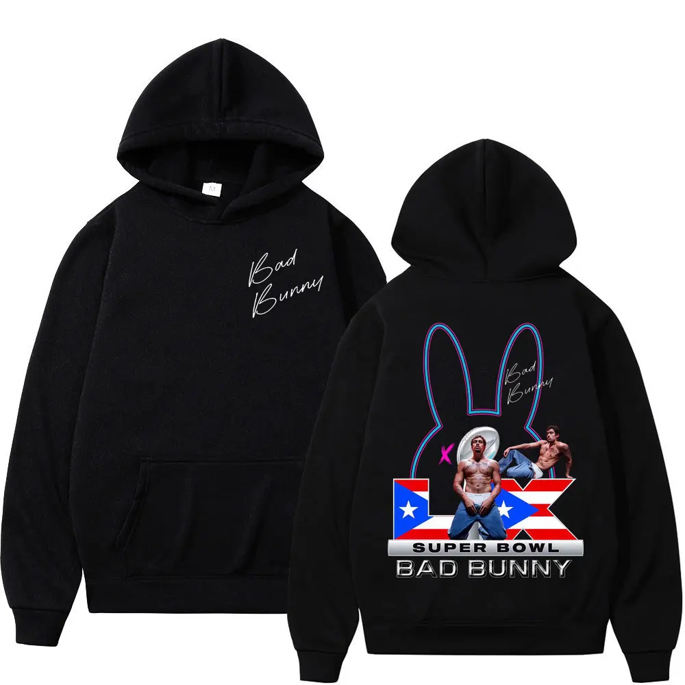 

Rapper Bad Bunny World Tour 2026 Hoodies Fashion Hip Hop Hooded Sweatshirts Men's Women's Clothing High Quality Fleece Pullovers