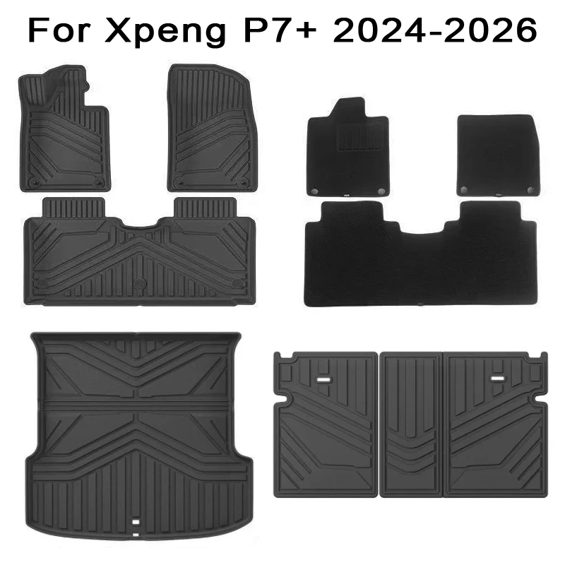 

for Xpeng P7+ 2024 2025 2026 Car Floor Mats TPE Waterproof Cargo Liner Left Hand Drive Floor Liners Trunk Mats