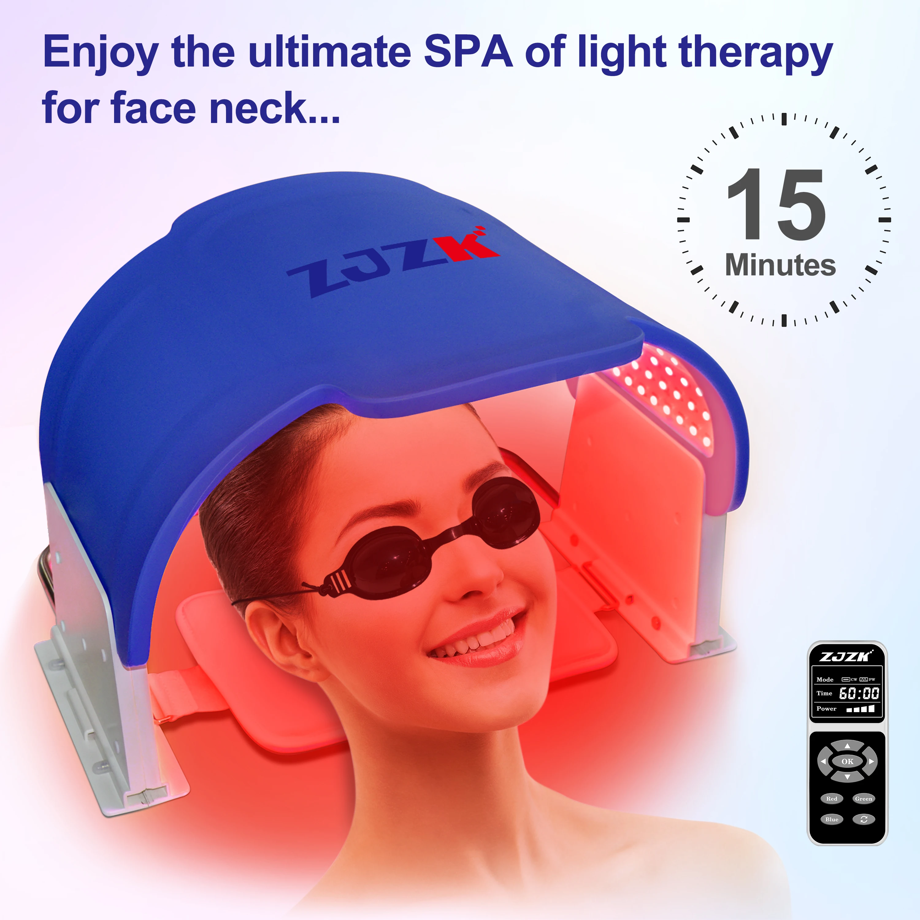 

ZJZK 990 Chips Silicone Red Light Therapy 850nmx330chips+940nmx330chips Skin Care Led Mask For Pain Remove Grease Acne Scars