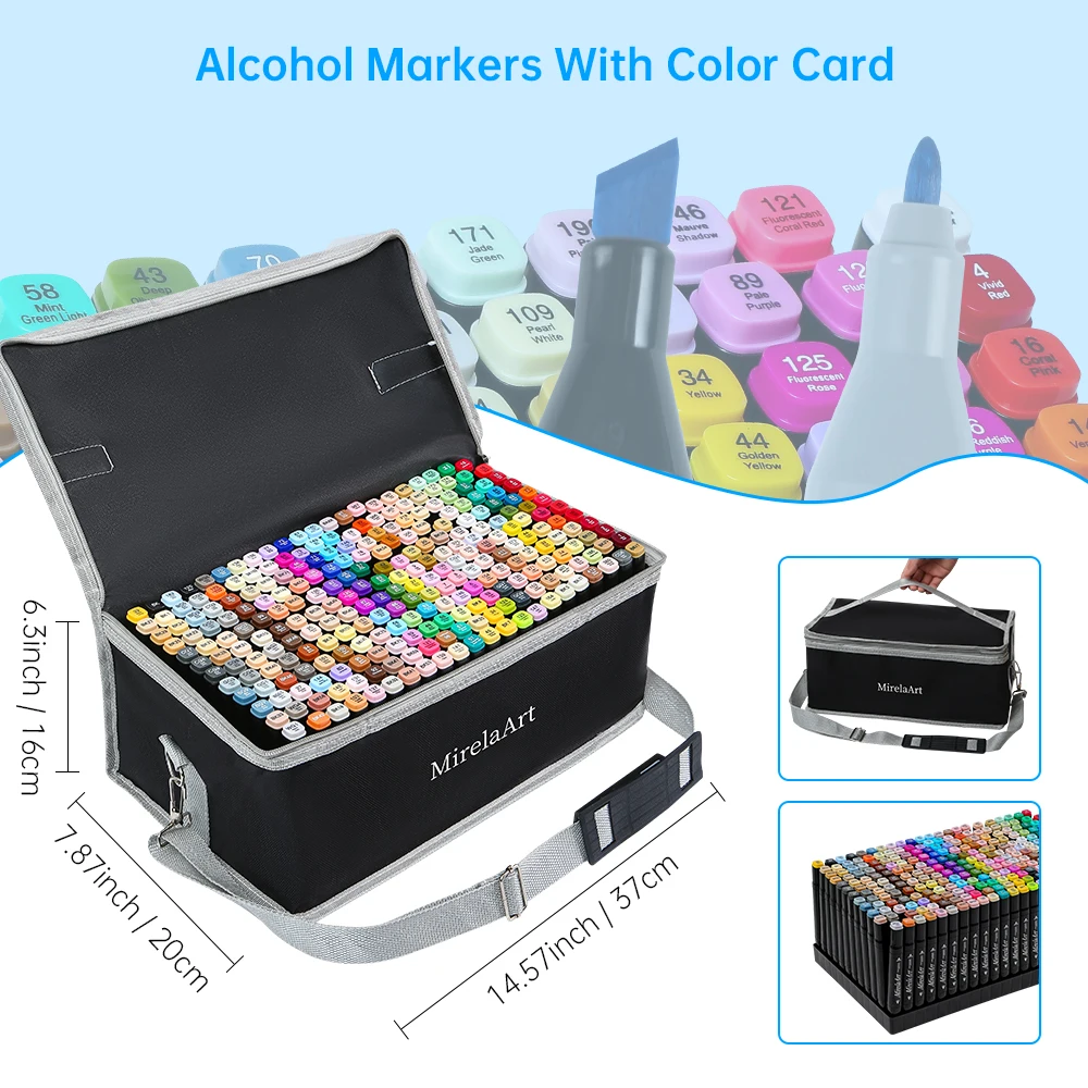 40/60/80/132/180/274 Colors Alcohol Drawing Markers Dual Tip Permanent Art Sketch Markers for Illustration School Supplied view 3