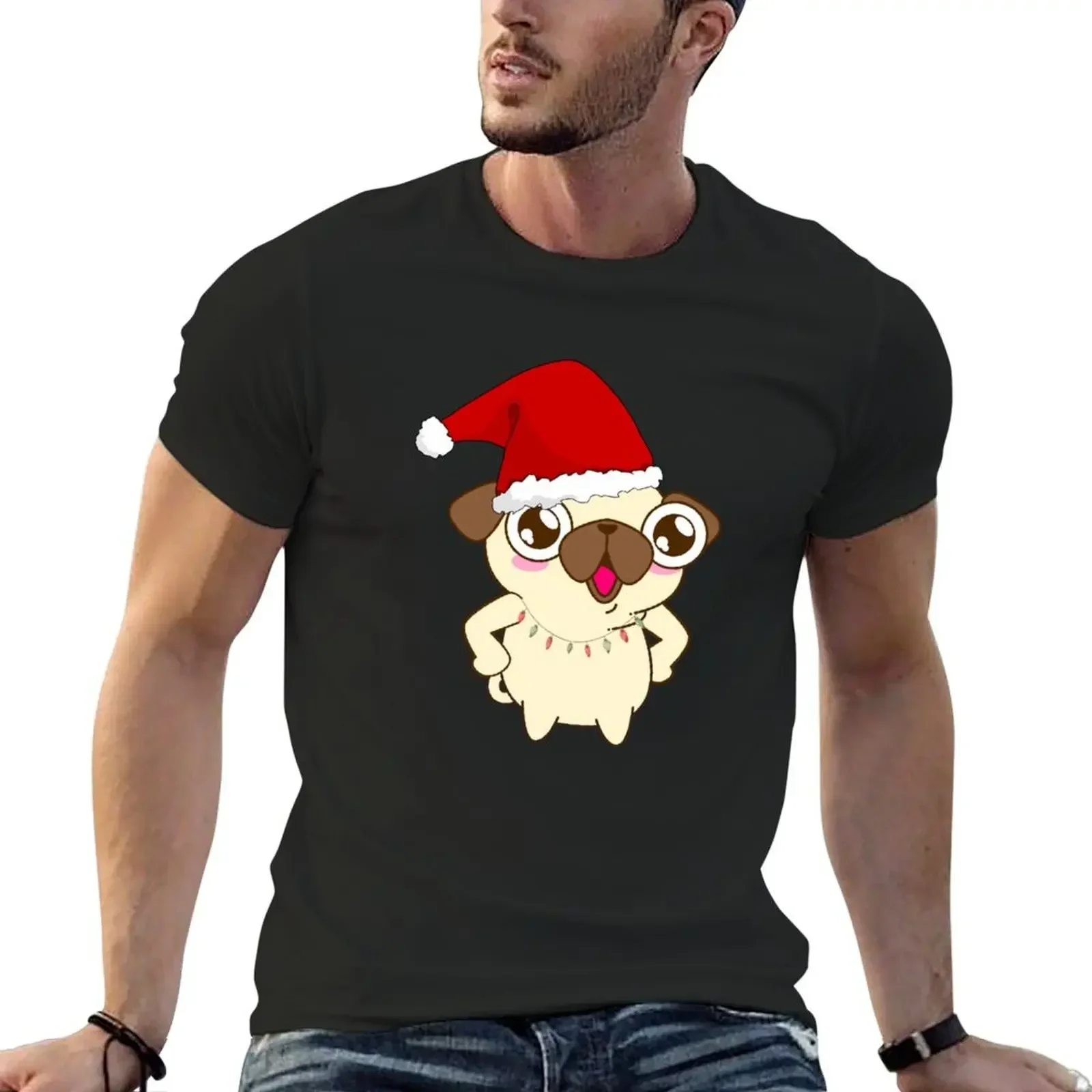 

It's Christmas for Pug's sake T-Shirt summer 2025 hippie clothes mens graphic t-shirts funny