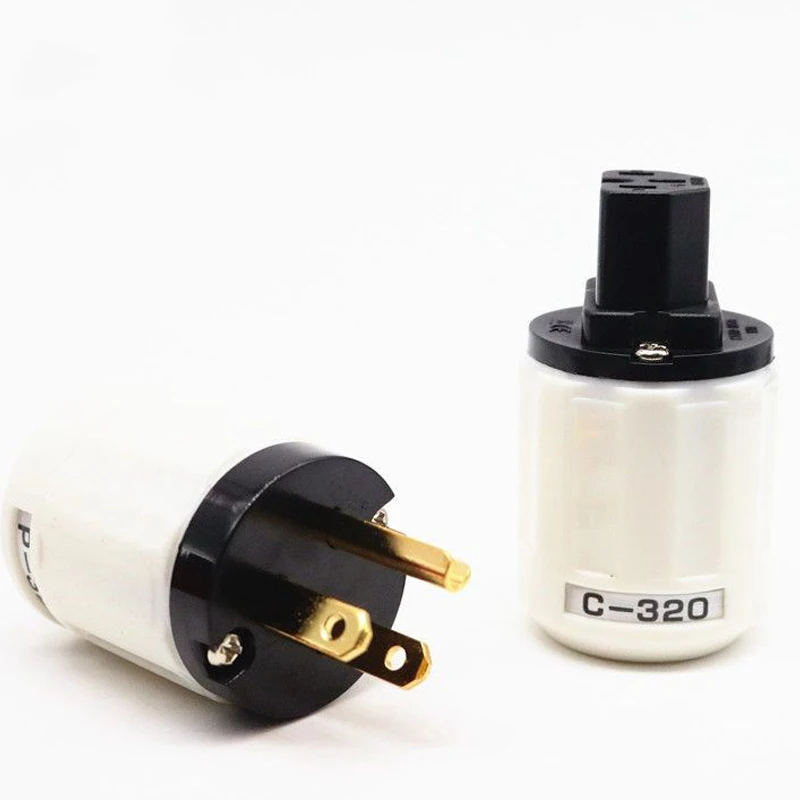 hifi P320 Gilded / Rhodium Plated HIFI Audio US AC Power Plug Connector 15A /125V /10A /250V