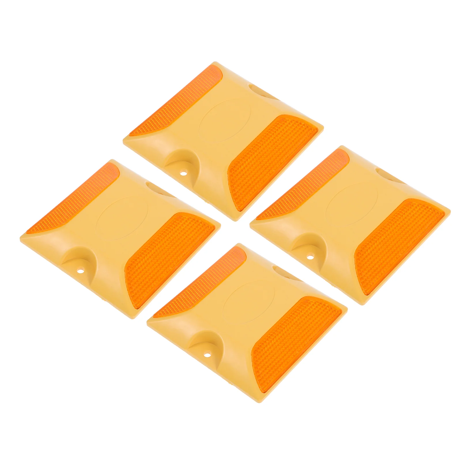 4 Pcs Reflective Road Studs Plastic Raised Pavement Markers High Visibility Abs Material Traffic Signal Highway Driveway