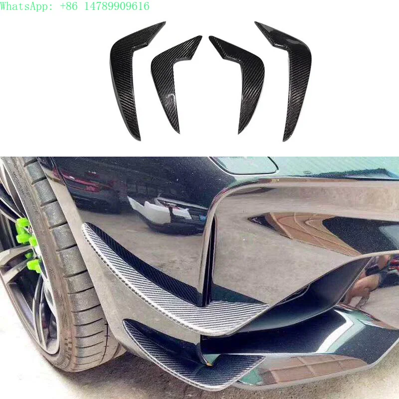 4pcs Carbon Fiber Front Bumper Trims Canards for  F87 M2 2014-2022