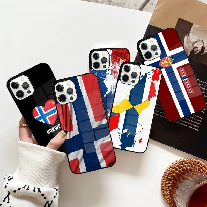 Norway Flag Phone Case Strong Magnetic for iPhone 15 16 14 13 Pro Max 11 12 Mini Magsafe Wireless Charging Cover