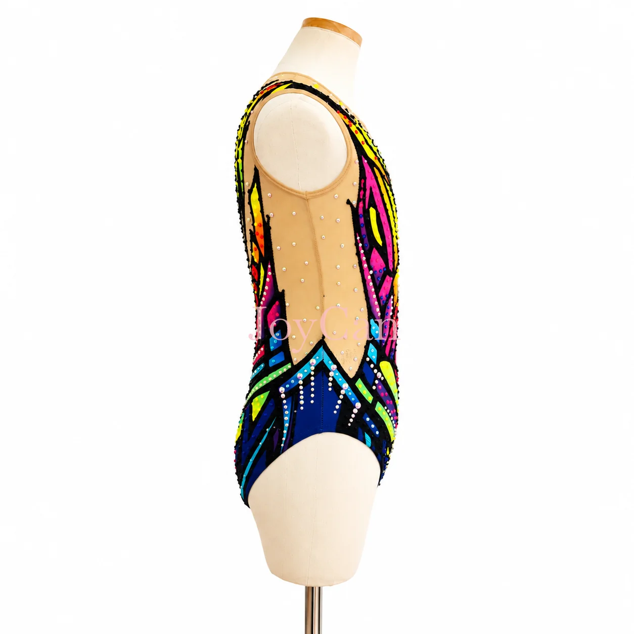 JoyCan White Swimming suits Girls Women Synchronized Swimming Wear for Competition  BD7051 view 3