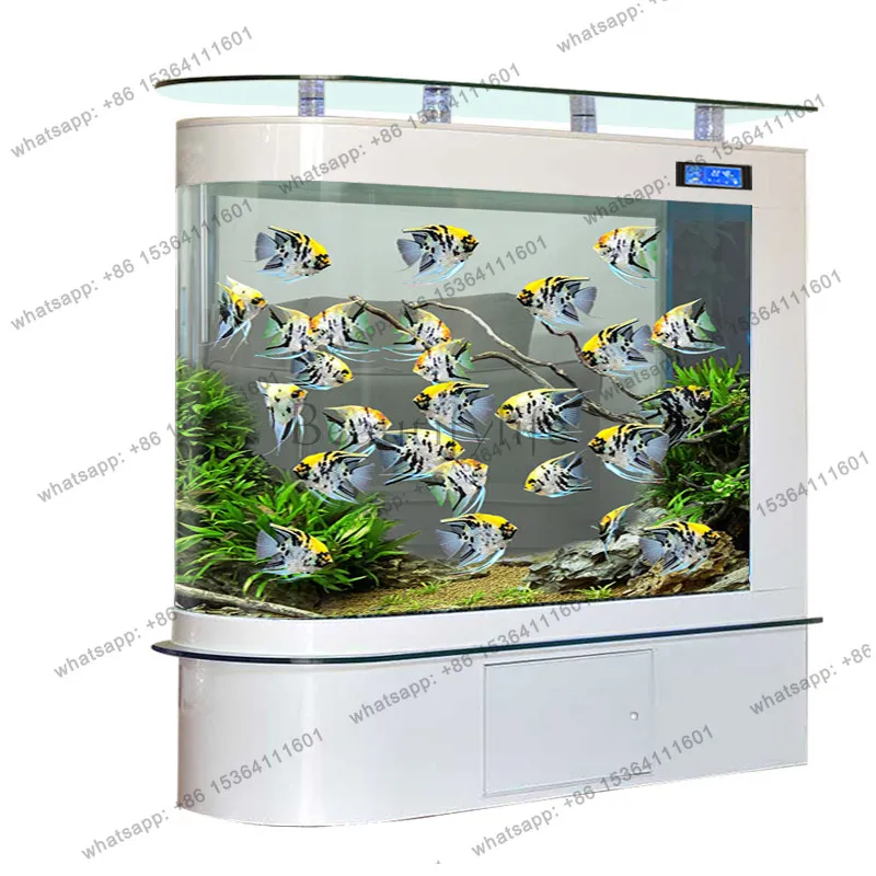 Living room household floor-to-ceiling fish tank screen entrance light luxury medium and large bottom filter ecological