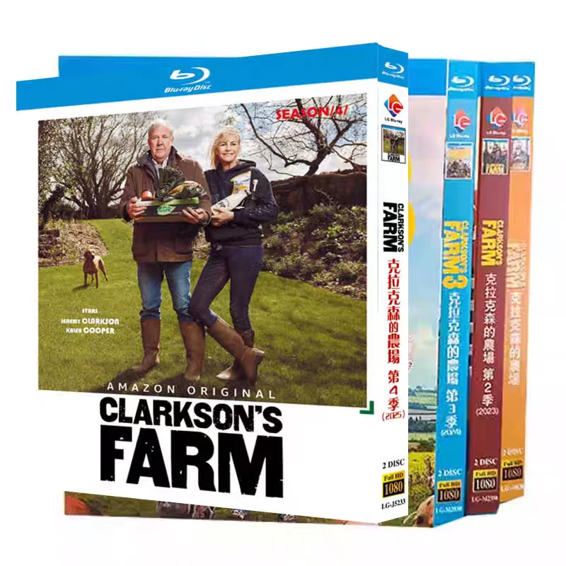 

Clarkson’s Farm Seasons 1–4 Blu-ray Documentary Box Set with Chinese English Korean Japanese French and Spanish Subtitles