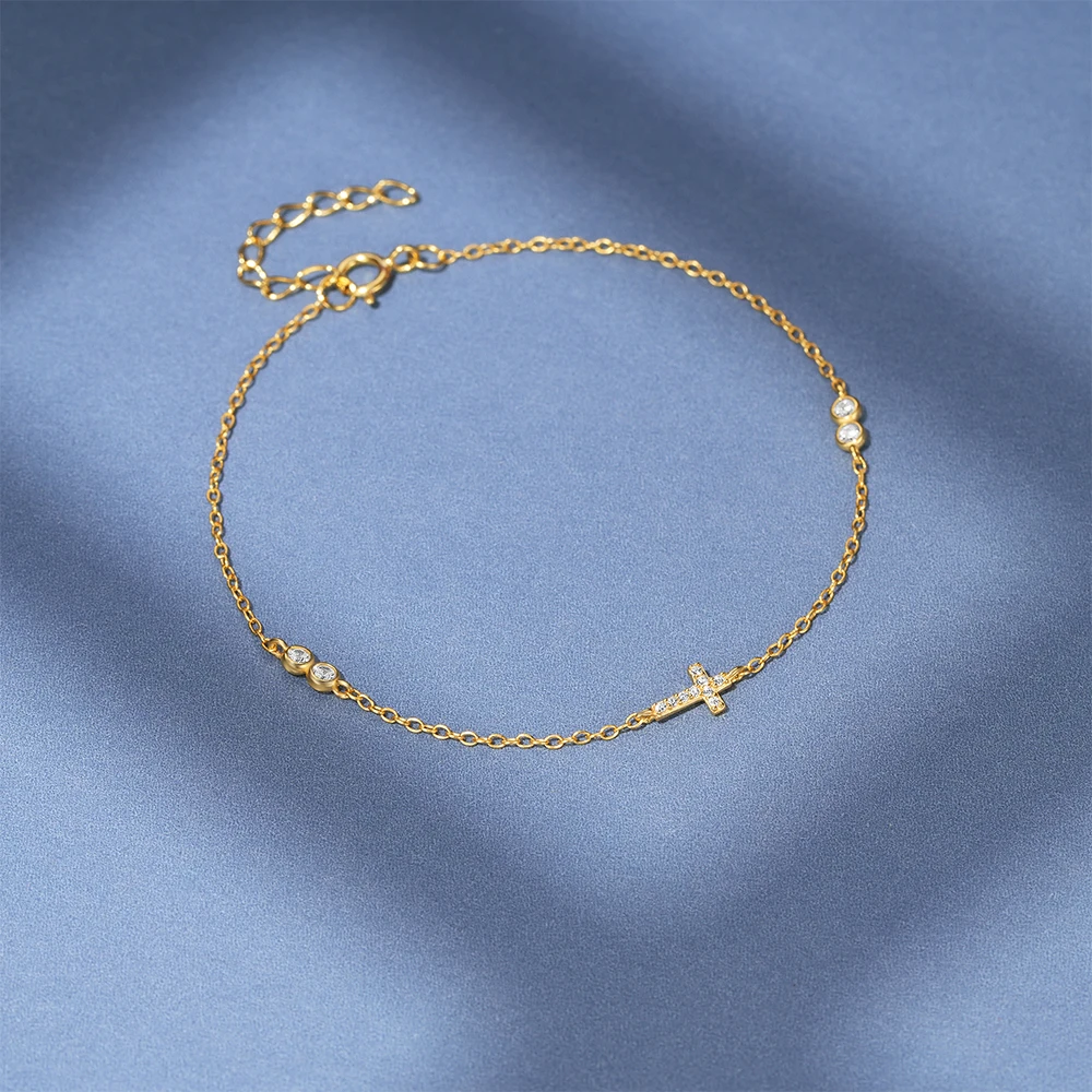 Aide Simple Classic 925 Sterling Silver Gold Plated Round Hoop Bracelet Chains for Women Fashion Romantic Fine Jewelry Pulseras