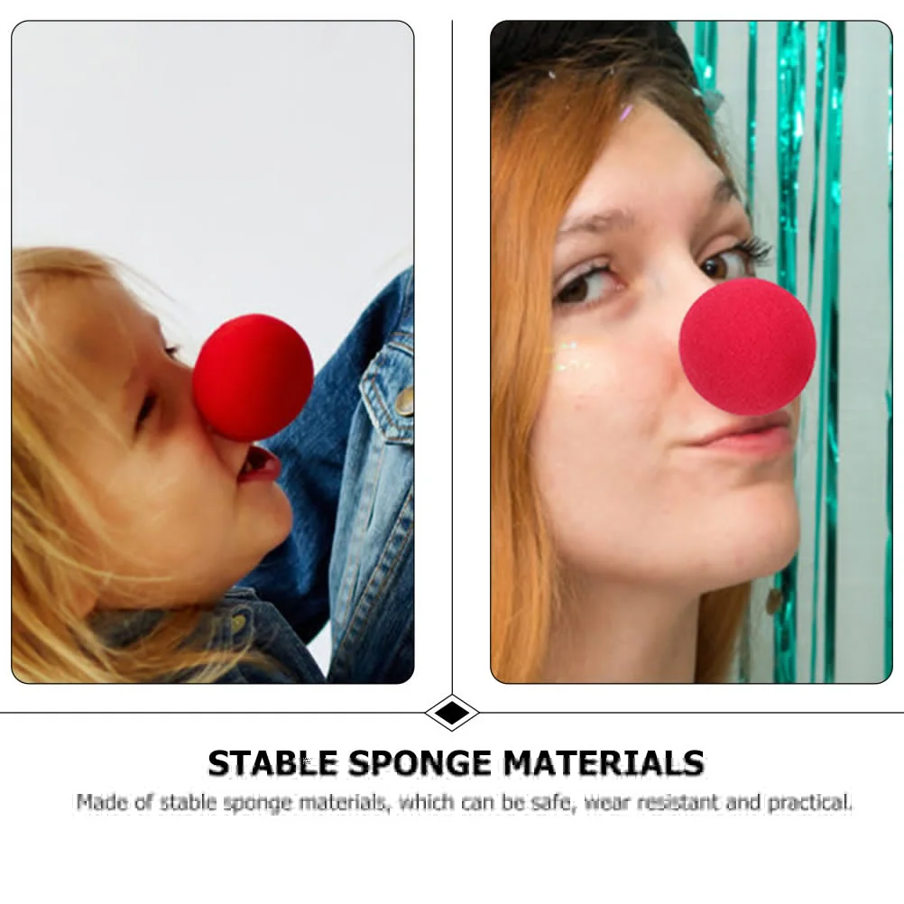 

25pcs 50MM Red Clown Nose Sponge Ball Costume Party Accessories Halloween Stage Props Carnival Supply Decorative Clown Prop
