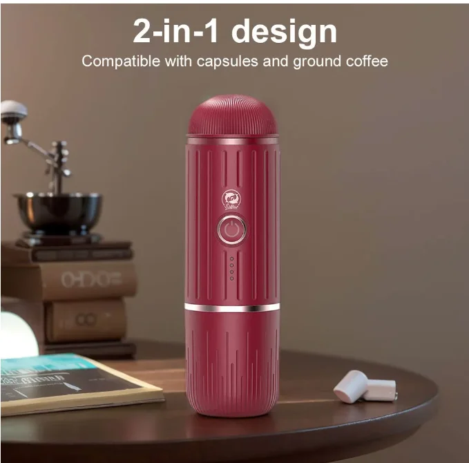 Portátil mini máquina de café expresso cápsula máquina de café viagem compatível cápsula e café moído carga usb