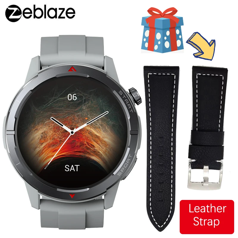 Zeblaze Stratos 3 Ultra GPS Smart Watch Built-in GPS Compass Barometric Altimeter Bluetooth Calls 5ATM IP69K Waterproof Watch