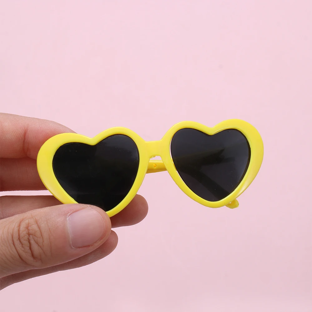 Heart Miniature Sunglasses Candy Color Frame Doll Glasses Toys Eyewear Doll Eyes Clothes Accessories For 60CM Dolls Dress Up