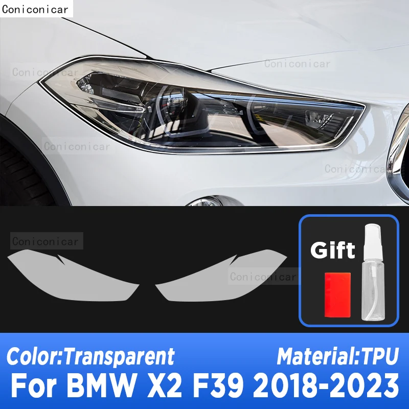 For BMW X2 F39 2018-2023 Car Exterior Headlight Anti-scratch Front Lamp Transparent TPU Protective Film Accessories