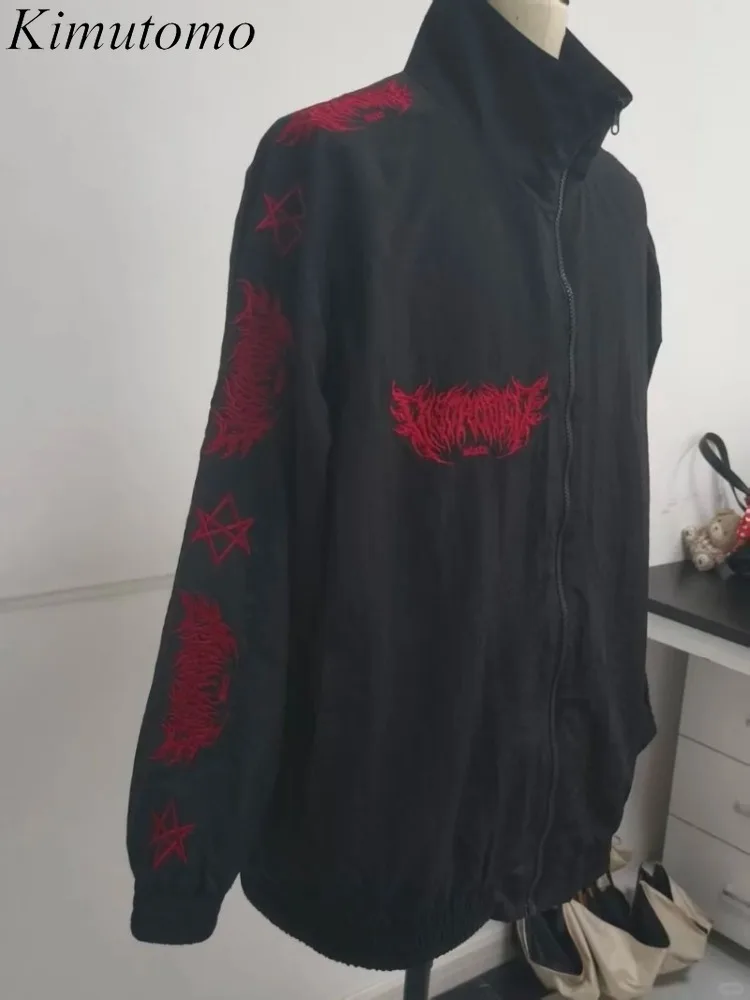 

Kimutomo Vintage Sweatshirts Women Embroidery Printing Gothic Grunge Autumn Fashion Y2k Aesthetic Harajuku Jackets Ladies