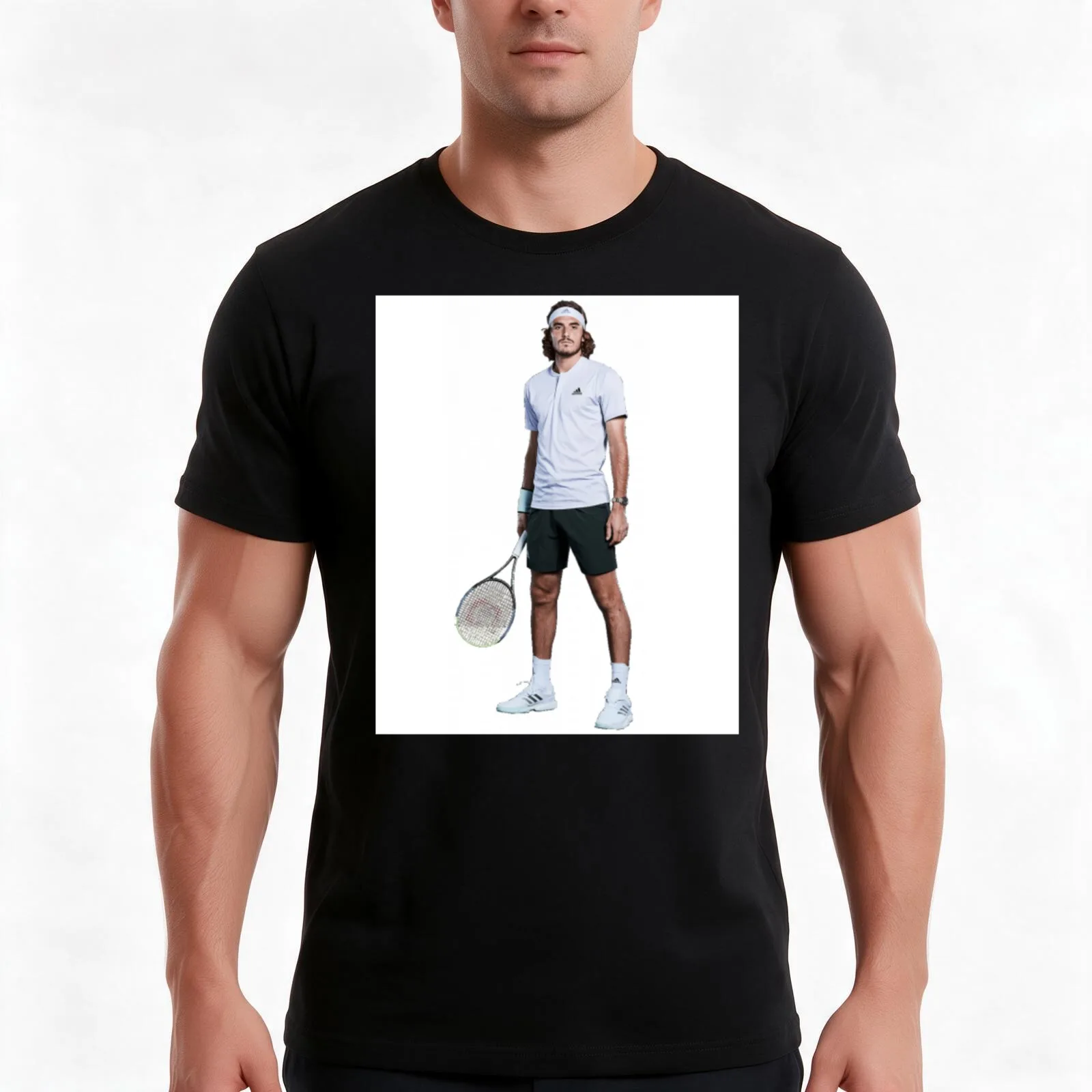 Stefanos Tsitsipas T-Shirt Summer Casual Cotton Tee Oversized Streetwear Tops Vintage Graphic Print Loose Fit Short Sleeve