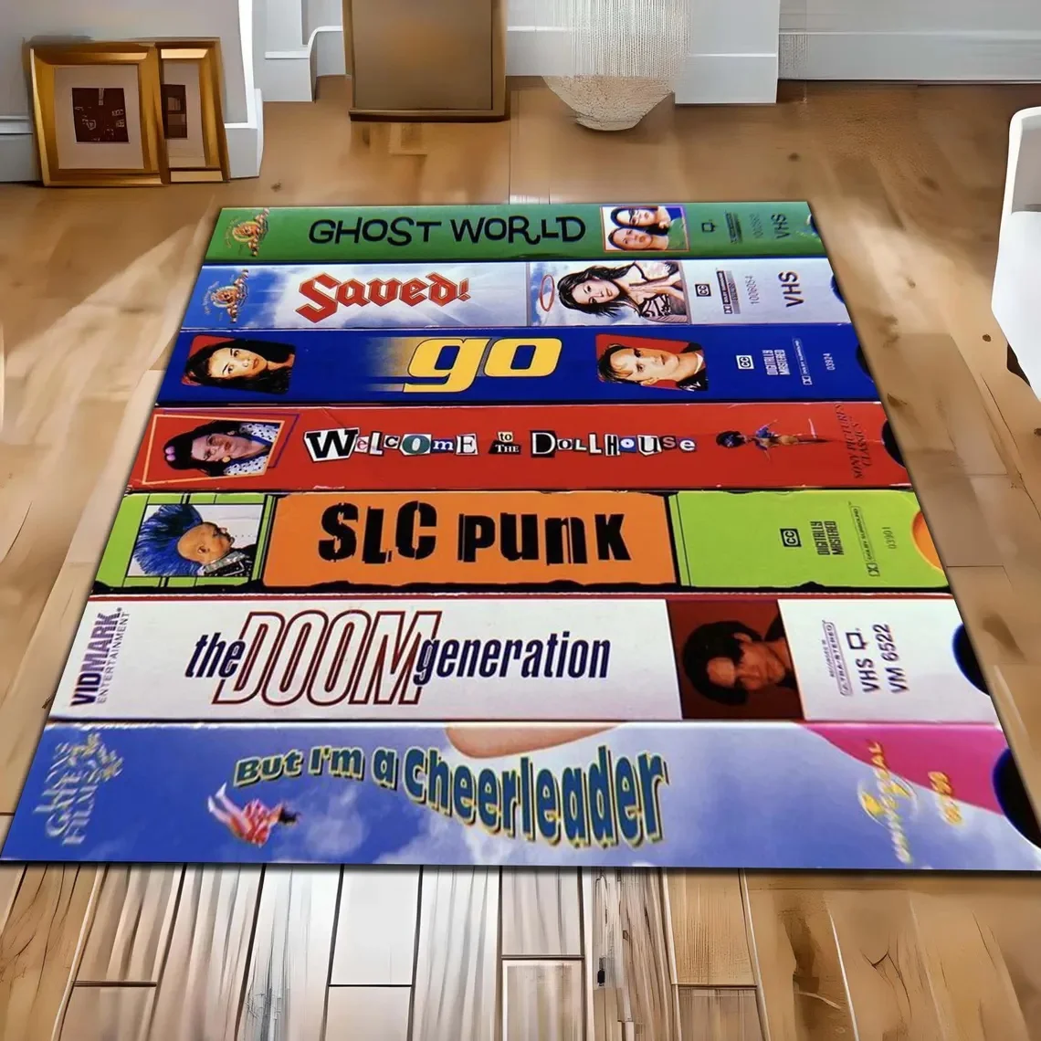 أفلام الرعب الرجعية VHS الأفلام مستوحاة السجاد غرفة المعيشة ديكور للكنبة البساط رجل كهف السرير السجاد غرفة الألعاب نونسليب الطابق #3