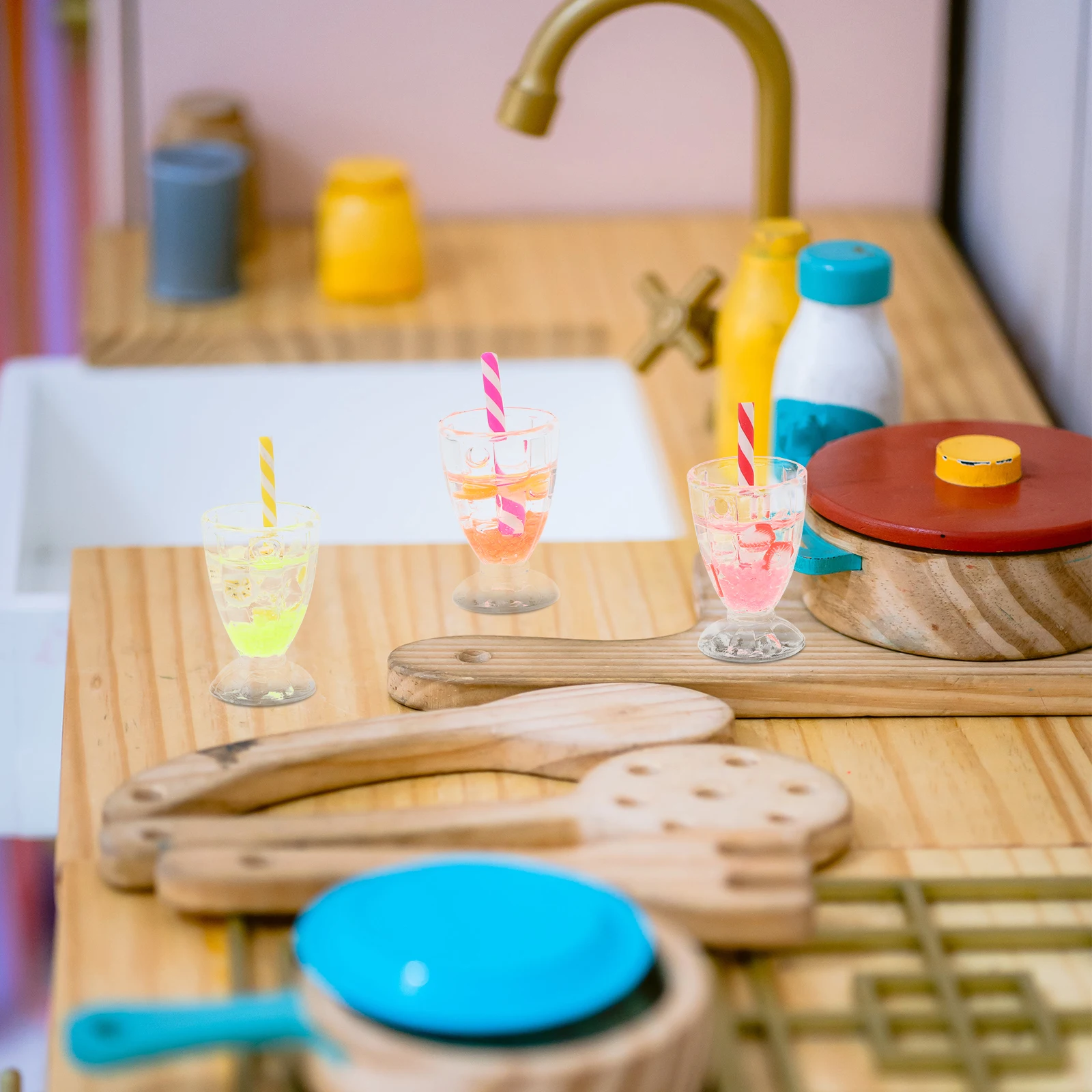 

6 Pcs House Mini Luminous Dollhouse Decor Night Light Décor Resin Landscape Ornaments Accessories