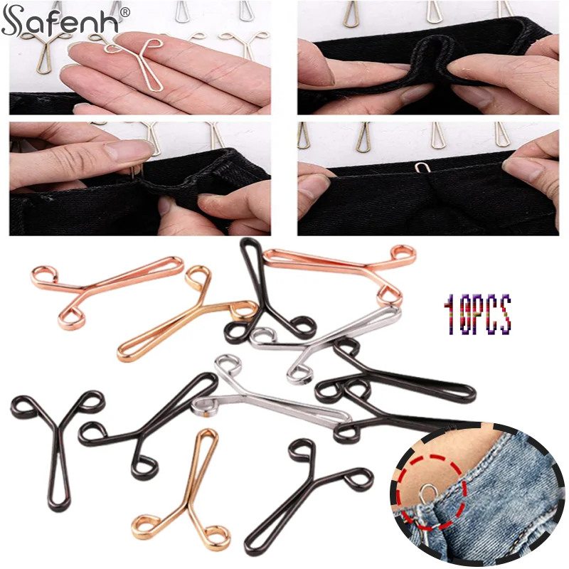 

10PC Tighten Waist Buckle U-shaped Adjustable Snap Button Jeans Buttons No Trace Detachable Pants Clips Clothing Accessorie Tool
