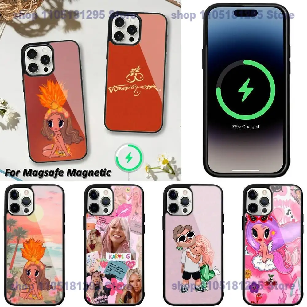 

K-Karol G Tropicoqueta Phone Case For iPhone 17,16,15,14,13,12,11,Plus,Pro,Max,Mini Magsafe Magnetic Wireless Charging