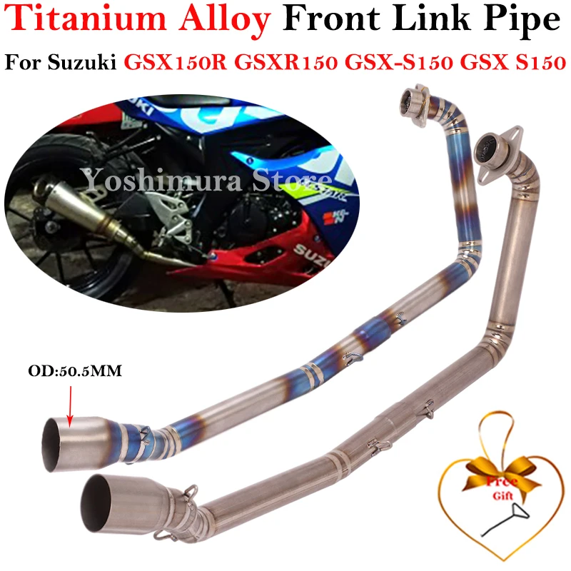 

Titanium Alloy For Suzuki GSX150R GSXR150 GSX-S150 GSX S150 Motorcycle System Exhaust Escape Modify 51MM Front Middle Link Pipe