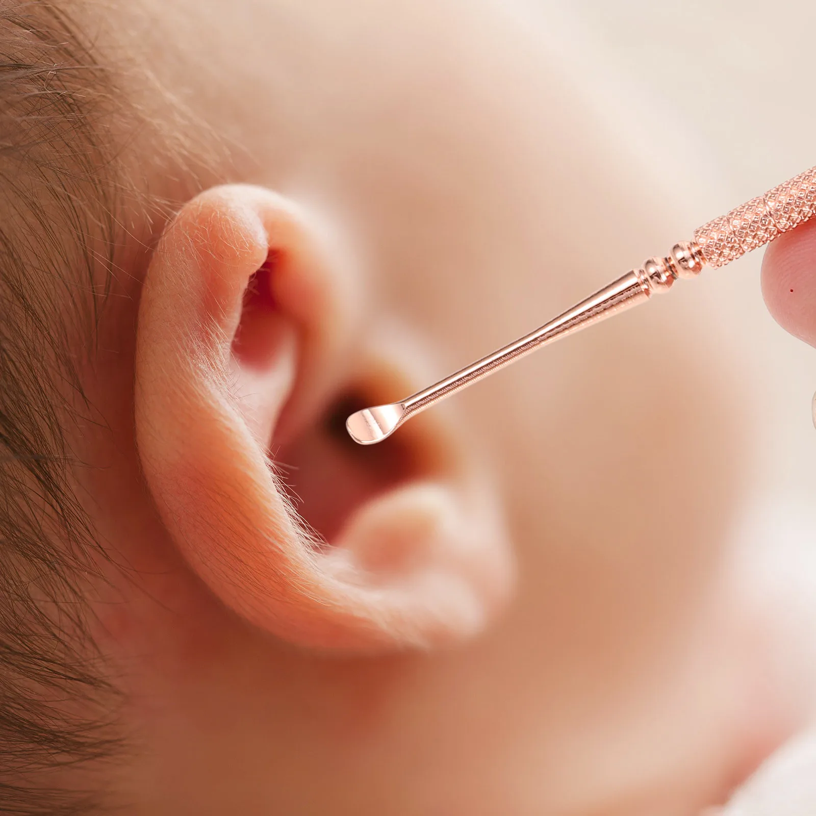 مجموعة واحدة من أدوات إزالة شمع الأذن المدمجة، مجموعة ملحقات آمنة ومريحة لتنظيف الأذن، مجموعة العناية بالأذن المحمولة للمنزل والسفر