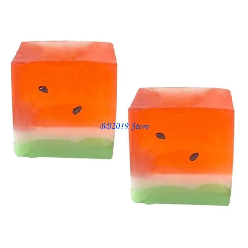 Q0KB حزمة من 2 بطيخ الجليد كتلة الضغط الضغط على التخفيف من الإجهاد لينة بطيئة الصعود الصعود اللعب للأطفال البالغين الاسترخاء