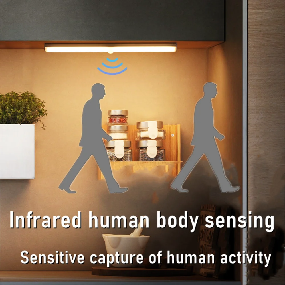 LED Under Cabinet Night Light USB Rechargeable Motion Sensor Closet Light Kitchen Bedroom Lighting Kitchen Wall Lamp Consignment