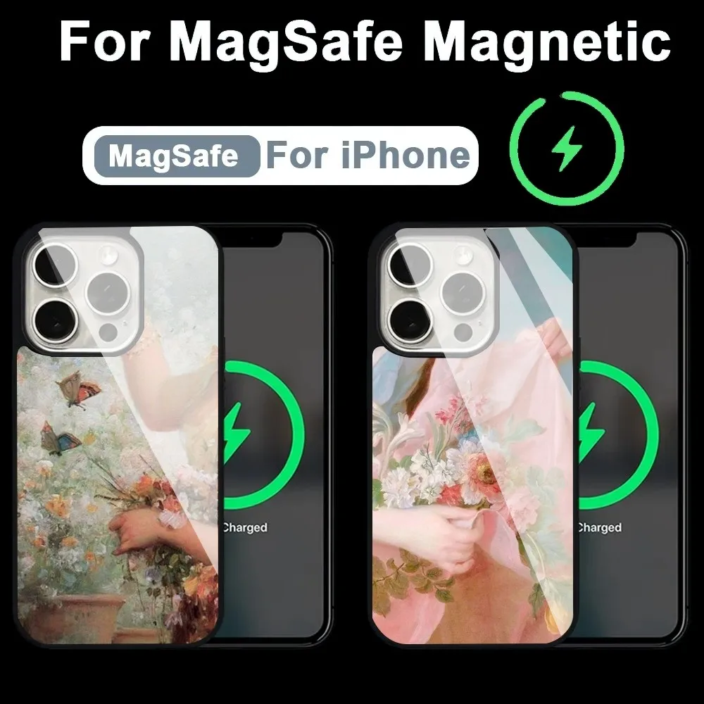 

Renaissance art Painting Phone Case Alex Mirror For Magsafe Wireless Charging Caver For IPhone 13 14 15 Pro Max 11 12 Mini