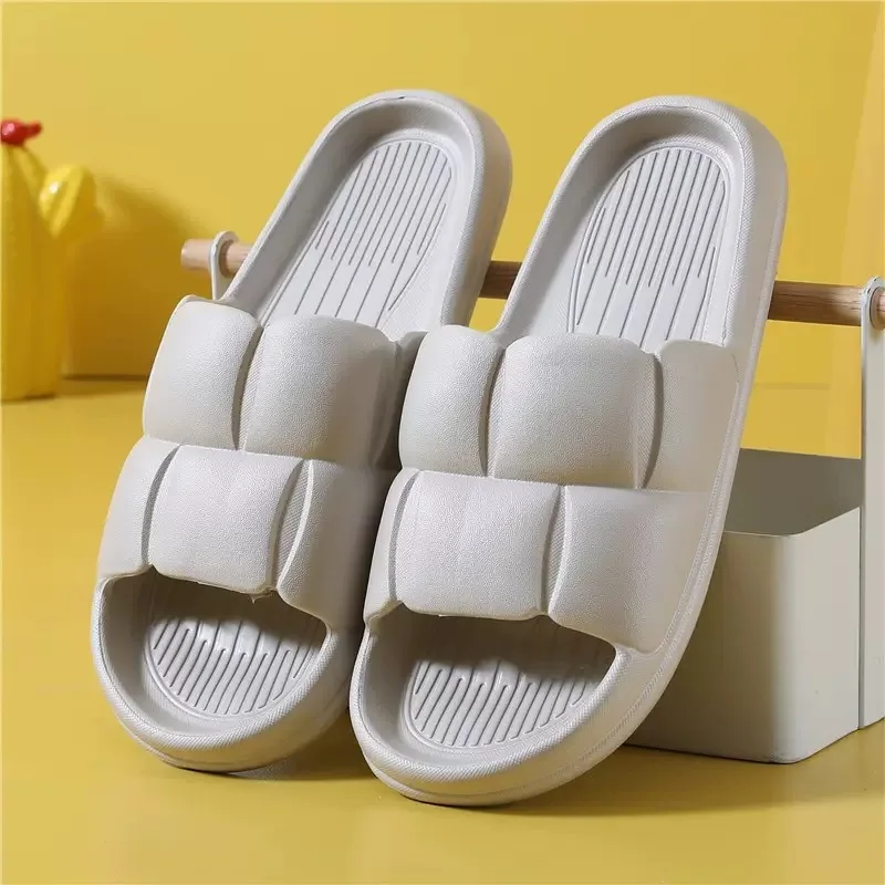 Summer Women Petal Slippers Step on Poo Feeling EVA Sandals Non-slip Man Female Couple Bathroom Bedroom Living-room Home Slides