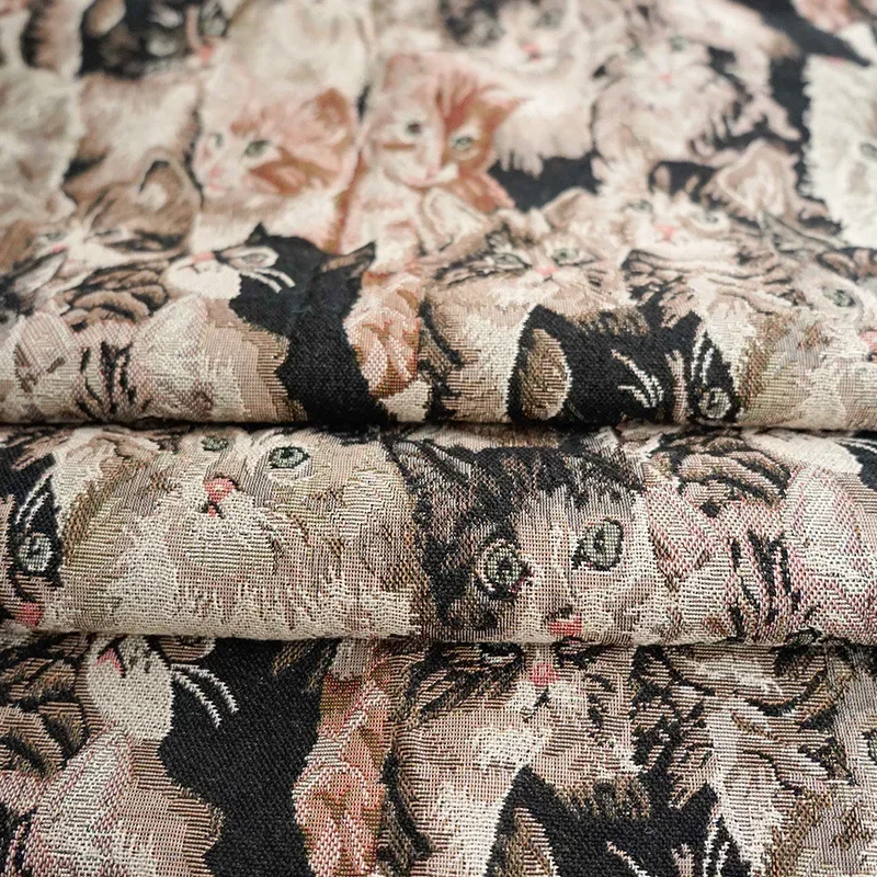 45cm x 149cm Cat Patten Jacquard tessuto spesso primavera autunno vestiti delle donne che fanno divano tessili per la casa tessuto per cucire fai da