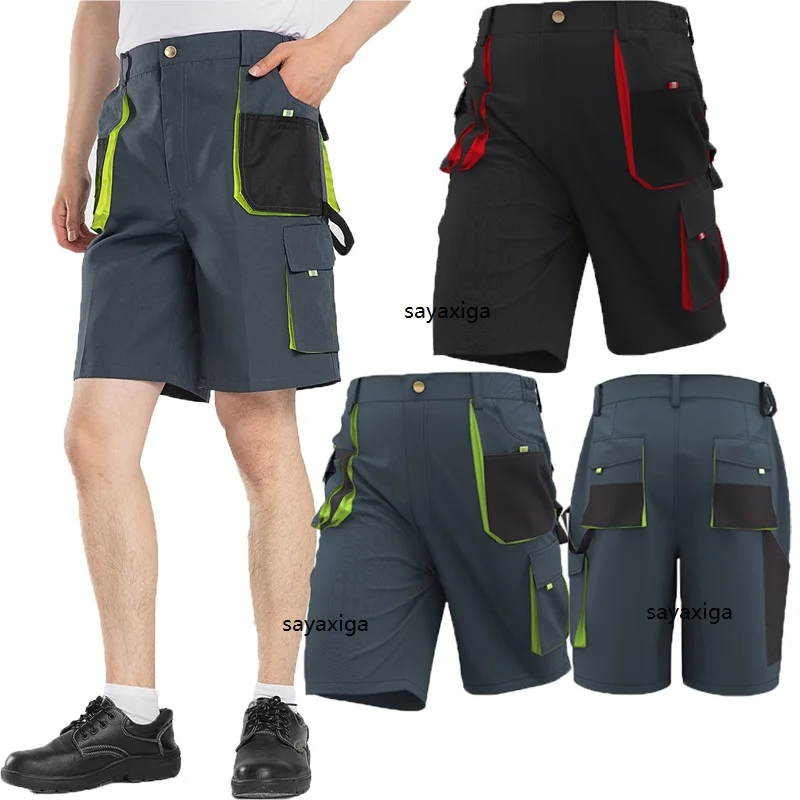 

Мужские рабочие брюки, износостойкие прочные рабочие шорты с несколькими карманами, функциональные брюки-карго для рабочих механиков, рабочая одежда для мужчин