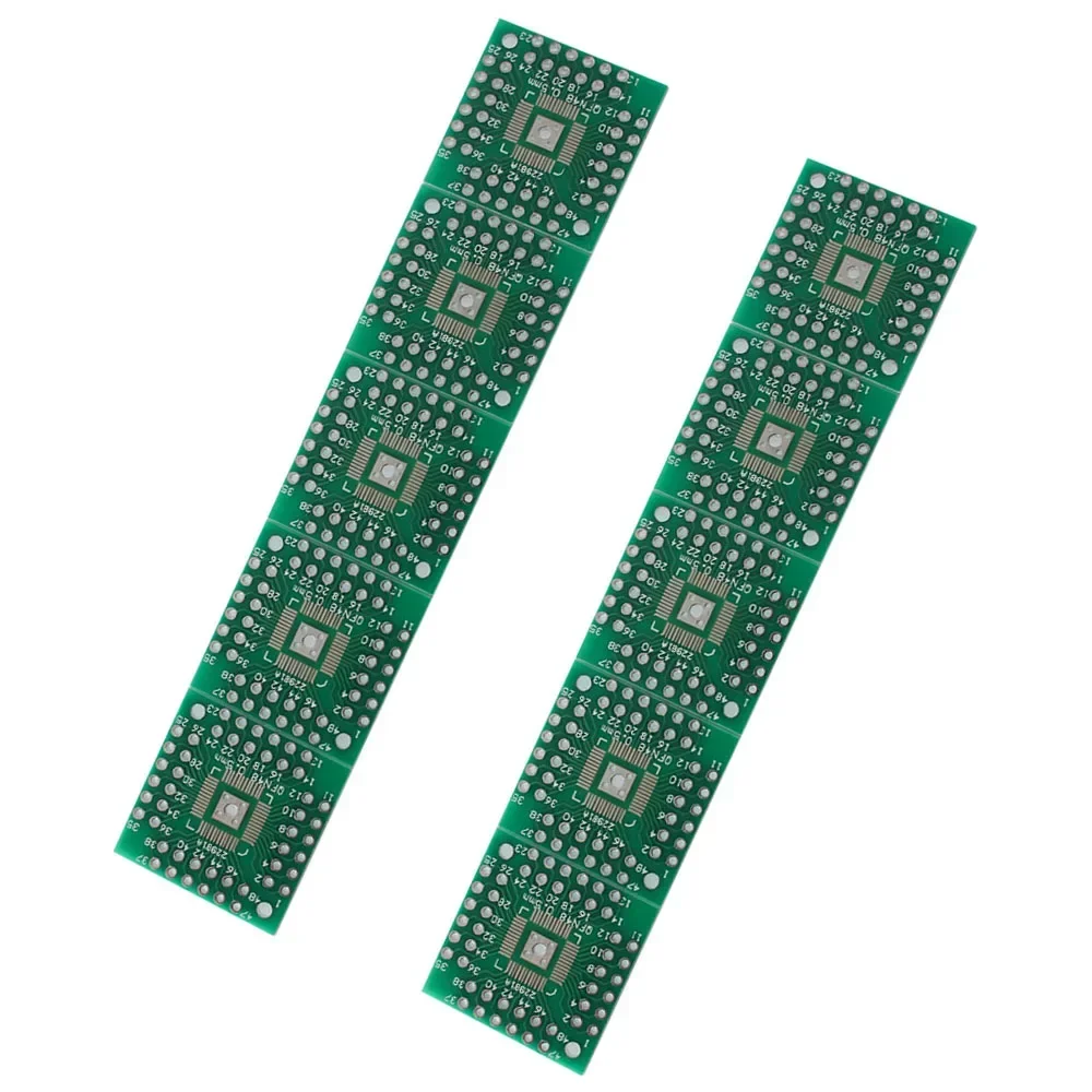 10 قطعة QFP44/QFP48/QFN44/QFN48 لوح مهايئ PCB لوحة دوائر كهربائية عدة ثقب قطر 1.0 مللي متر SMT إلى DIP محول لوحة محول