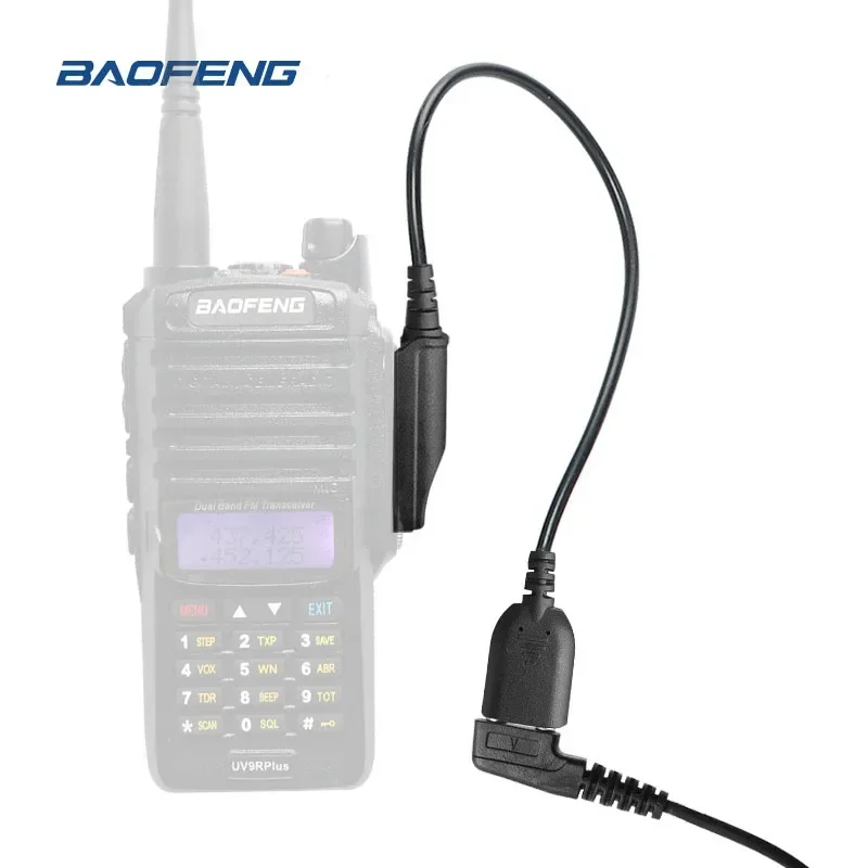Baofeng UV-9R Pro Audio Adapter Cable 2 Pin K Plug Earphone Speaker Mic for UV-68 Pro Max UV-S22 UV-XR BF-9700 Waterproof Radios