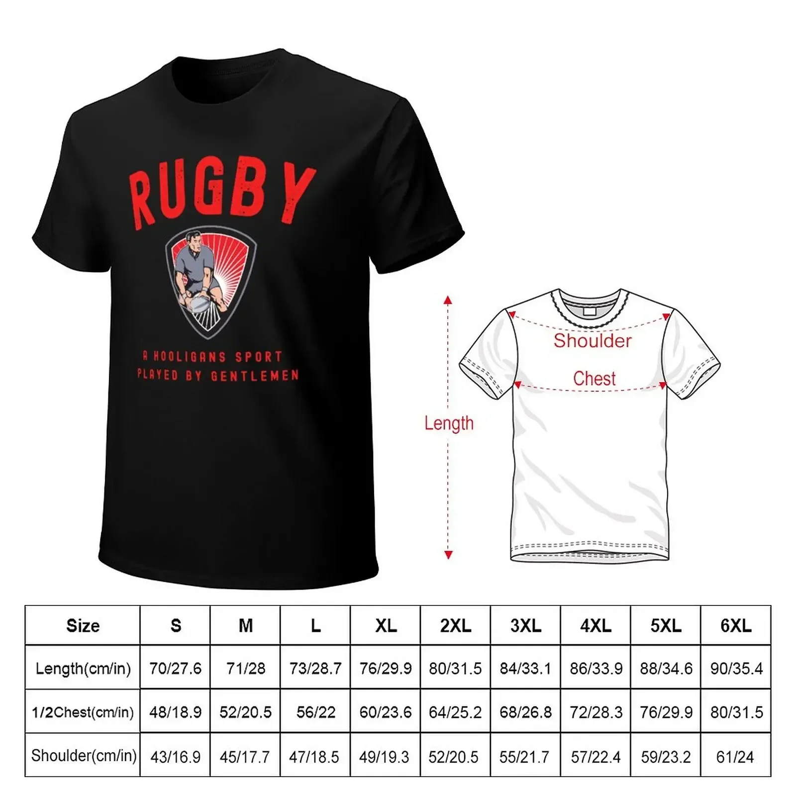 Rugby-A Hooligans Sport Played By Gentlemen-Funny Rugby-Rugby T-Shirt plus sizes korean fashion Men\'s t-shirts