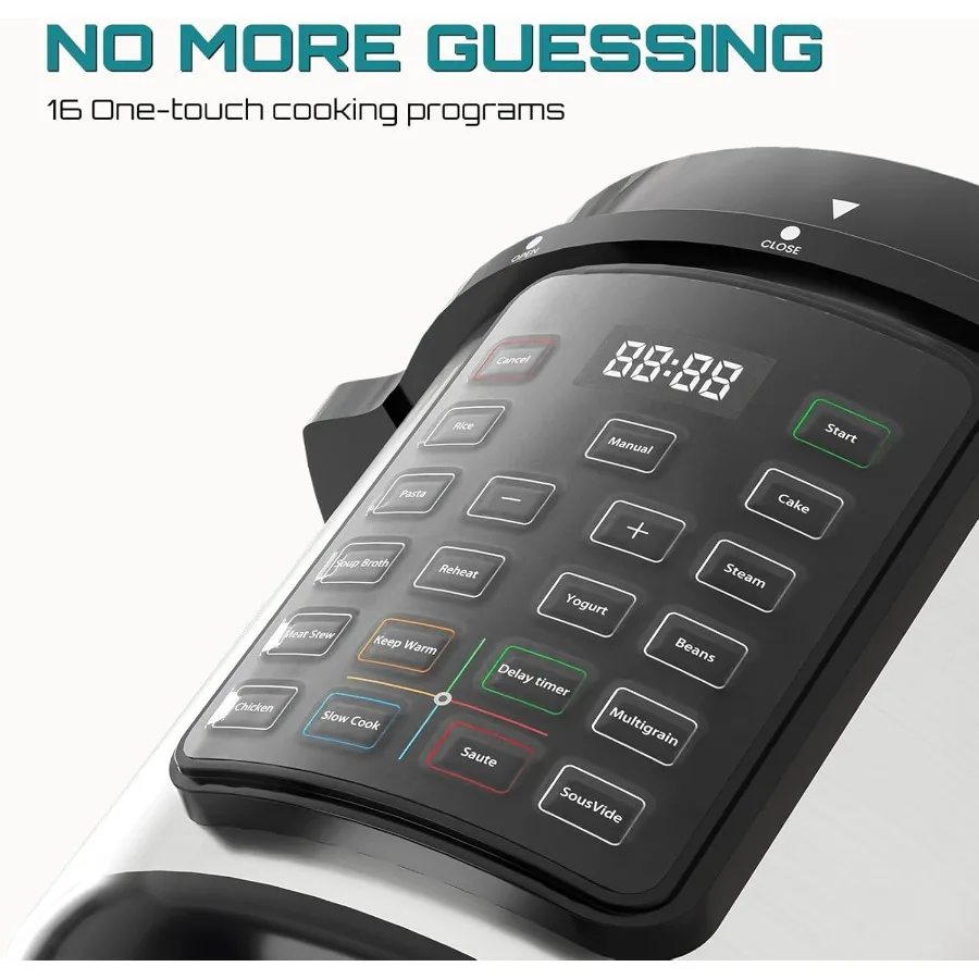 Elektrischer Schnellkochtopf, 8-Liter-Multikocher aus Edelstahl zum Schnellkochtopfen, Reisdämpfen, Joghurtherstellung, langsames Kochen, Mea