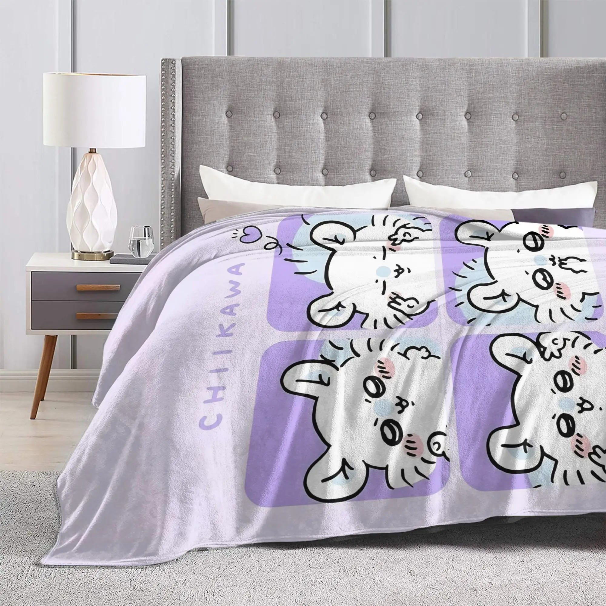 Japanese Chiikawas Kawaii Sleepy Blanket Velvet Spring/Autumn  Multi-function Lightweight Throw Blankets for Home Car Quilt