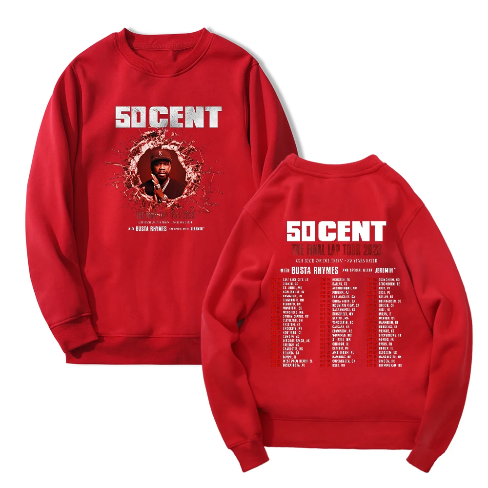 Sudadera Merch de 50 centavos para hombre y mujer, ropa de calle de manga larga con cuello redondo, estilo Hip Hop, gira mundial, 2023