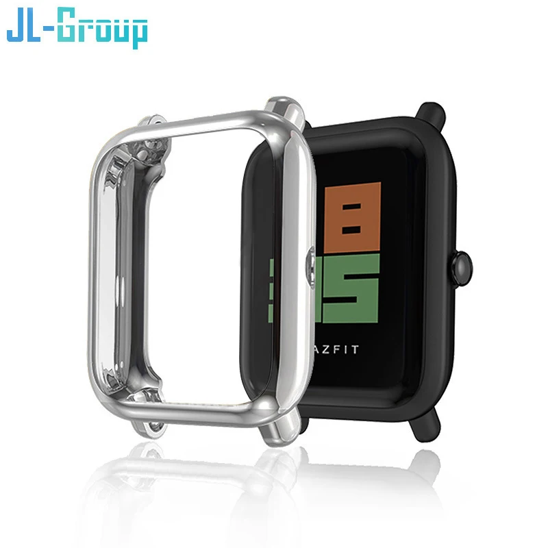 TPU Case para Amazfit GTS 2, 3, 4 Mini, Protector Screen Film, Bumper Shell Cover, Acessórios de Proteção