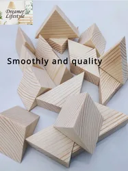 Unfinished Wooden Shape Triangle Craft Supplies Building Blocks 2CM 3CM 5CM for DIY Crafts Idea Gifts Can Be Customized