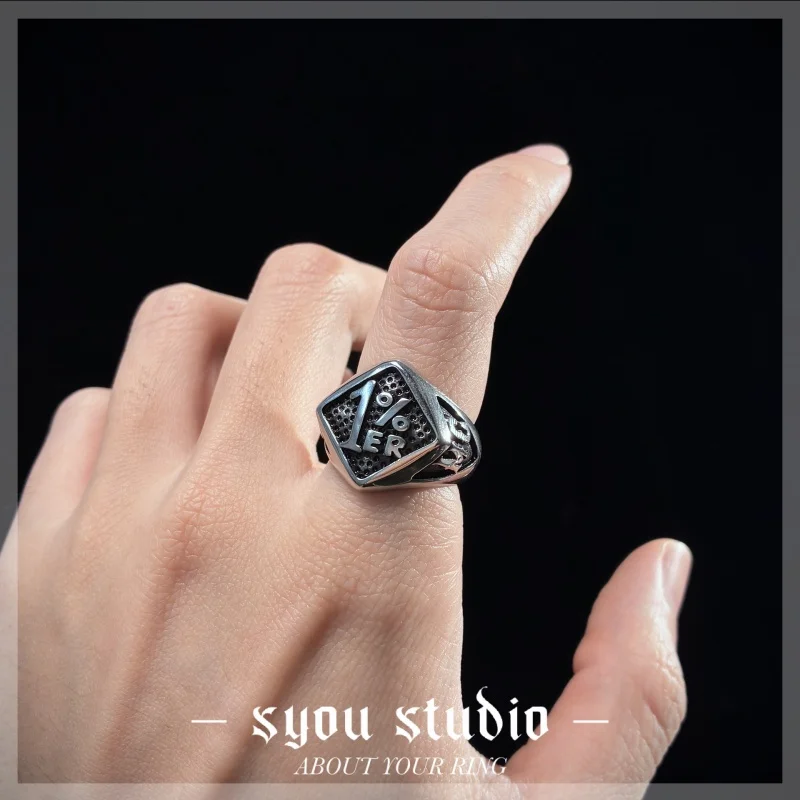 1%ER 316L Stainless Steel Ring Men's Classic Biker Punk Retro Motorcycle Cool Unique Gift Rock Rust-Proof Wholesale Women Gothic