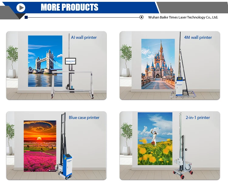 TH-UP1600 High Definition Water Based Ink 3D Vertical Wall Inkjet Printer 12m Ground Rail Wall Painting Machine