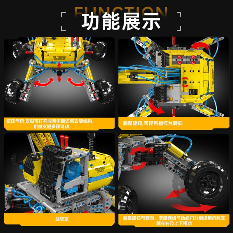 MOLD KING 17060 Tecnico Pneumatico Fuoristrada Escavatore Camion Building Block Escavatore Auto Mattoni Giocattoli Per I Regali Dei Bambini