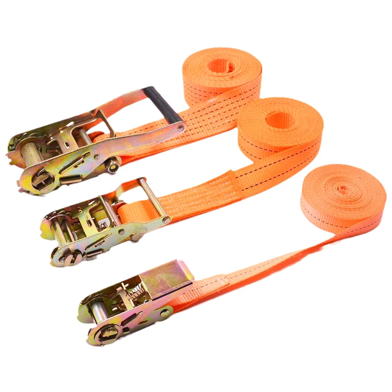 Robust Ratchet Strap with Metal Buckle; For Securely Transporting Luggage in Cars and Trucks