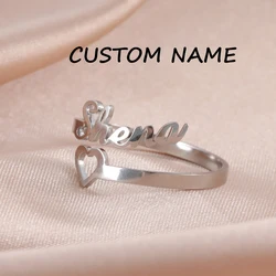 My Shape Custom Name Rings Couple Promise Rings Personalised 1-3 Names Rings Stainless Steel Customized Christmas Gifts Jewelry
