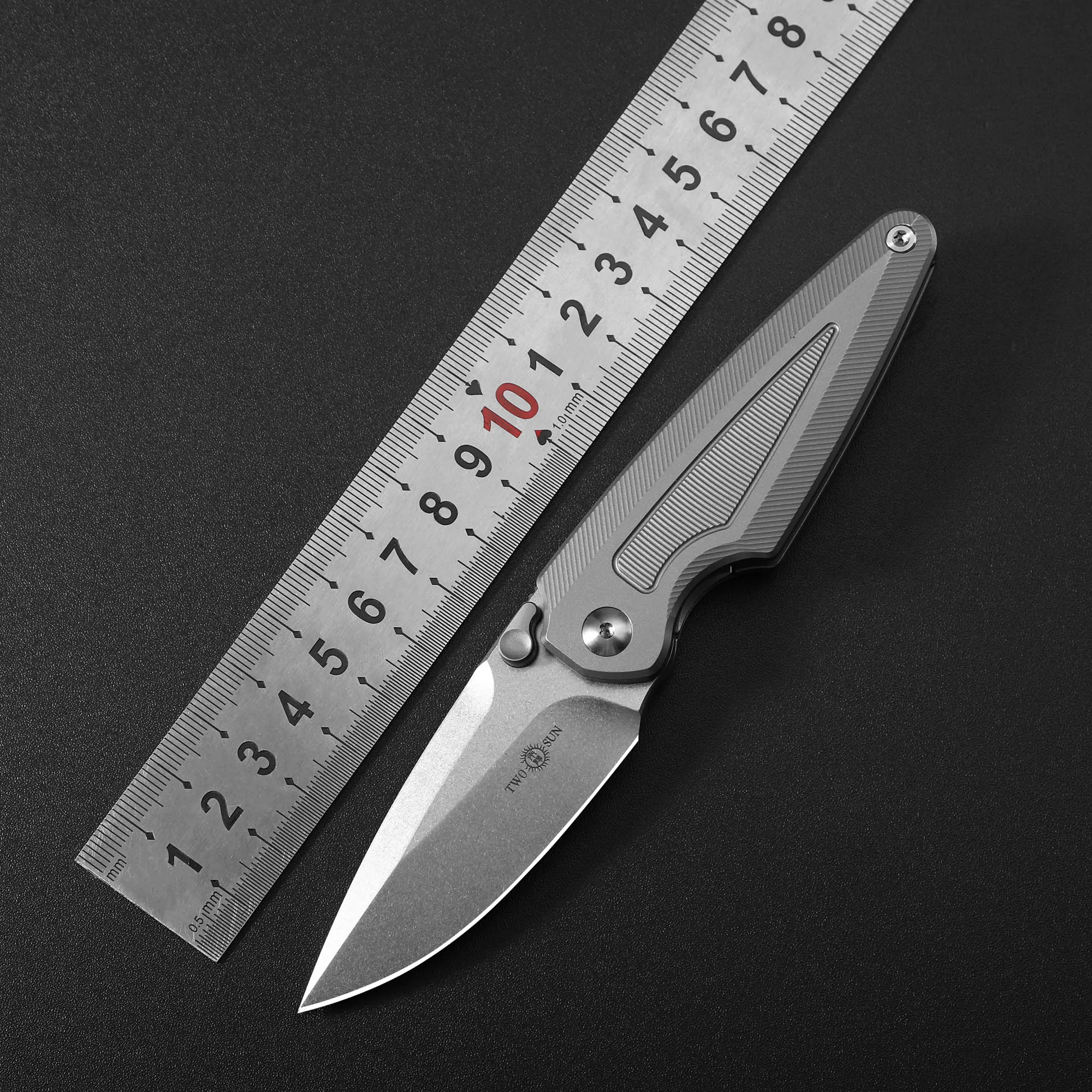 Twosun ts439 faca de bolso dobrável aço m390 lâmina resistente alça titânio ao ar livre tático acampamento multi ferramenta corte