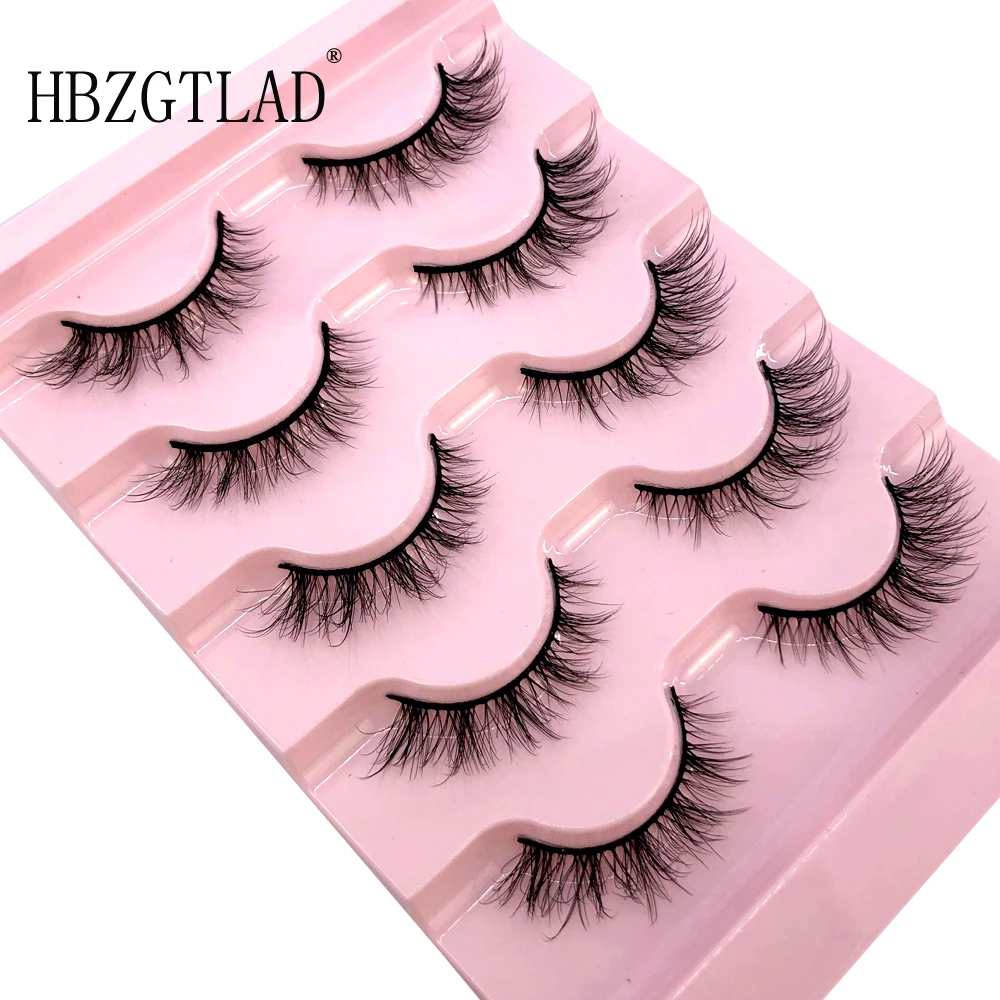 HBZGTLAD New 5 Pairs 3D Eyelashes Natural ThickFalse Eyelashes Fake Lashes Makeup Extension Eyelashes cilios maquiagem