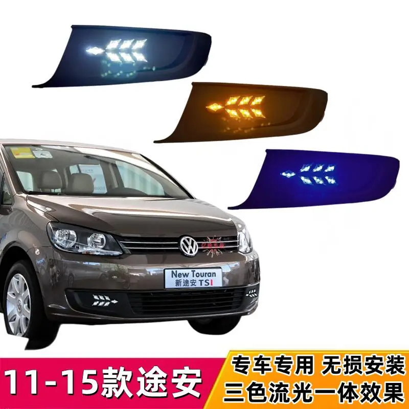 

car accessories bumper headlight for Volkswagen Touran daytime light 2011~2015y LED for VW Touran headlamp Fog light